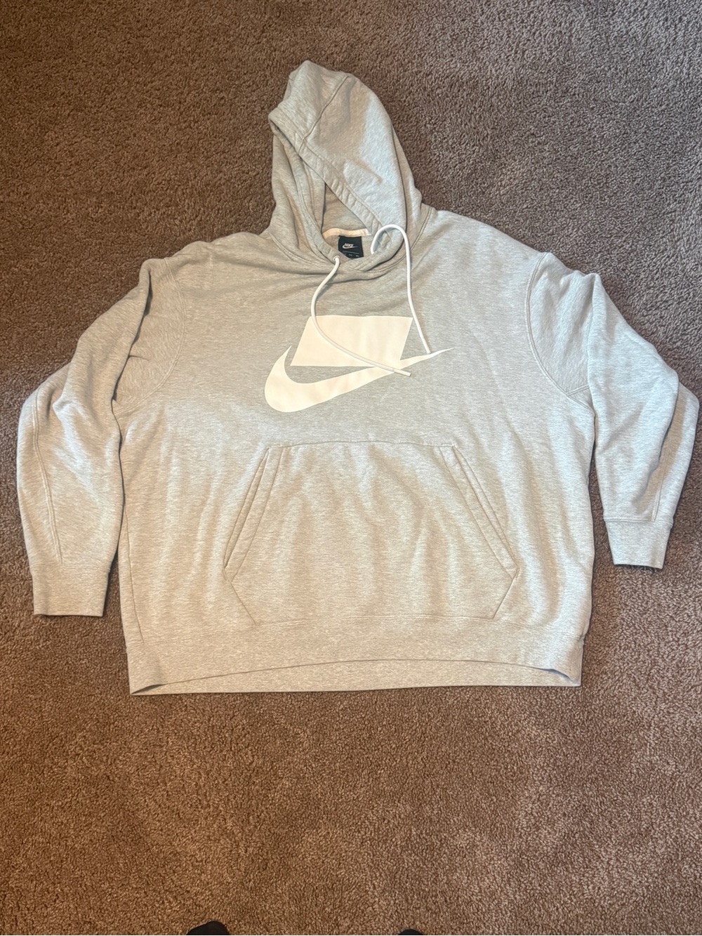 Nike NSW "Not A Sample" Hoodie Block Logo Grey White Size XXL